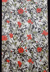 Vintage bloemenbehang met klaprozen