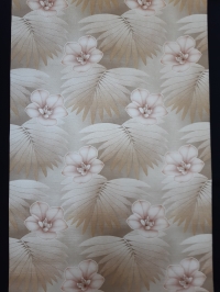 Bruin en roze vintage bloemenbehang