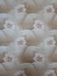 Bruin en roze vintage bloemenbehang