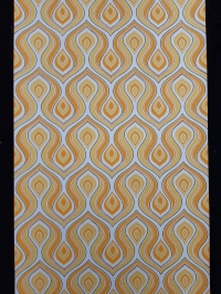 Geel en oranje vintage geometrisch behang