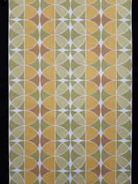 Geel, groen en bruin vintage geometrisch behang