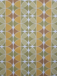 Geel, groen en bruin vintage geometrisch behang