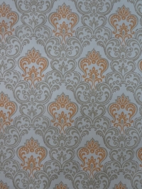 oranje grijs medaillon vintage behang