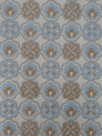 geometrisch vintage behang blauw bruin