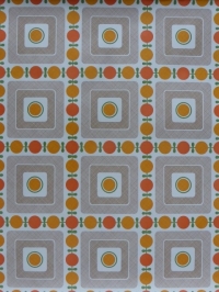 oranje bruin geometrisch behang