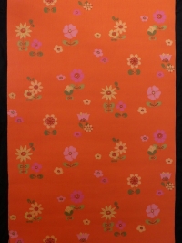 vintage bloemenbehang oranje