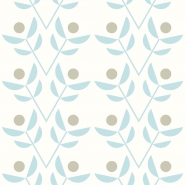beige blauw gestyleerde bloem