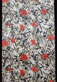 Vintage bloemenbehang met klaprozen
