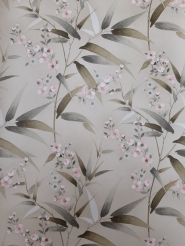 Bamboe met bloesems vintage bloemenbehang