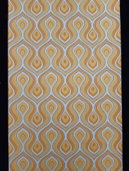 Geel en oranje vintage geometrisch behang