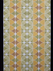 Geel, groen en bruin vintage geometrisch behang