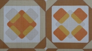 oranje bruin geometrisch patroon vintage behang