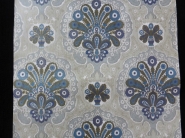 blauw grijs goud medaillon behang