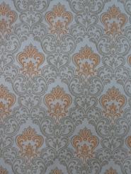 oranje grijs medaillon vintage behang