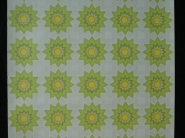 Vintage geometrisch behang groene en gele zonnen