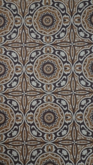 bruine bloemen in een tegelmotief vintage behang