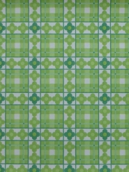 groene bloemen in een geometrisch patroon