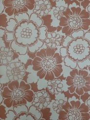 vintage bloemenbehang rood-bruin