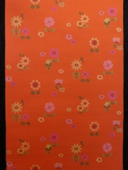 vintage bloemenbehang oranje