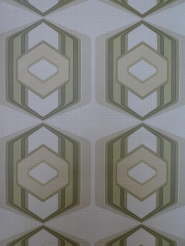 groen geometrisch vintage behang