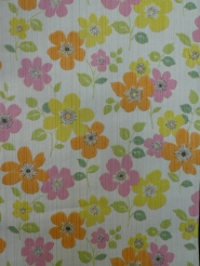 vintage bloemenbehang oranje roze geel